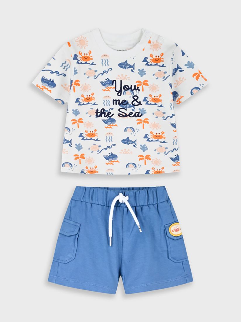 Βρεφικό σετ μπλούζα και cargo σορτς βυθός μπλε