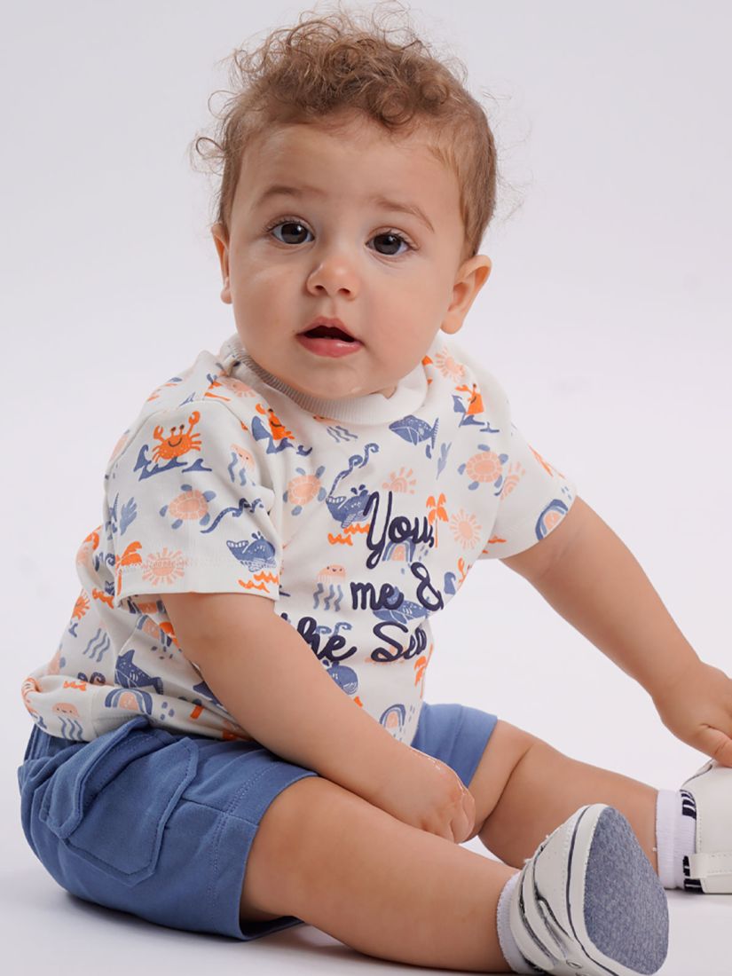 Βρεφικό σετ μπλούζα και cargo σορτς βυθός μπλε