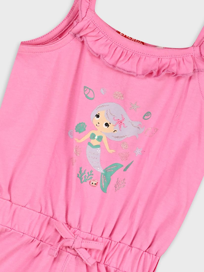 Ολόσωμο σορτς με βολάν και glittered mermaid print ροζ