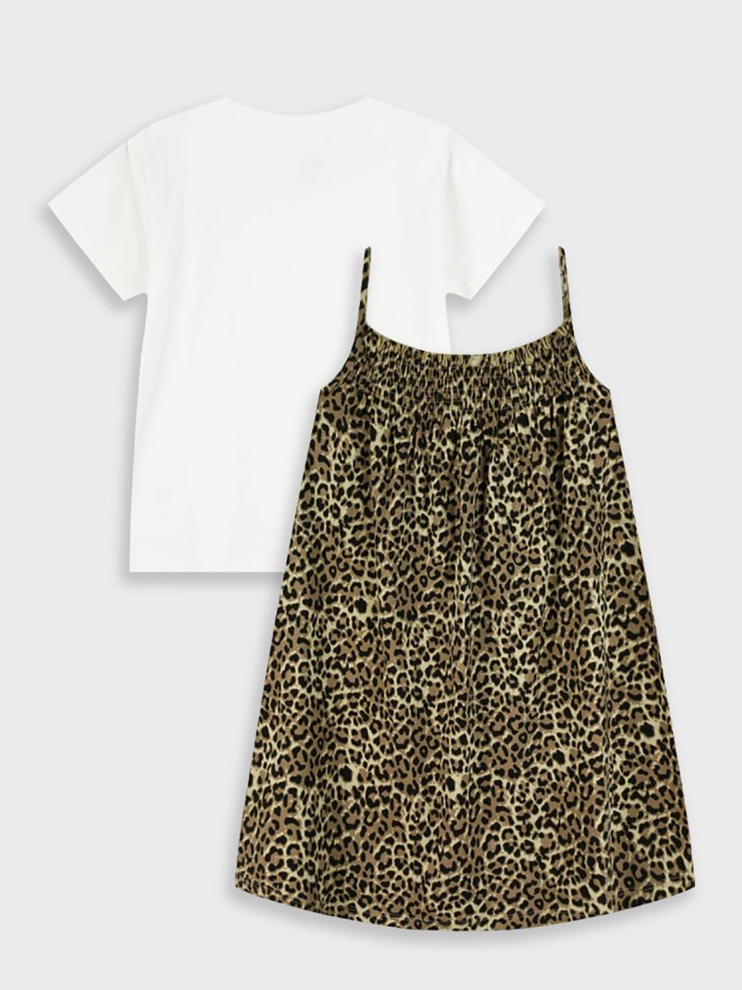 Σετ φόρεμα λεοπάρ και μπλούζα κοντομάνικη καφέ