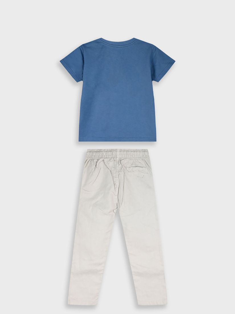 Σετ μπλούζα με κέντημα καράβι και λινό παντελόνι μπεζ