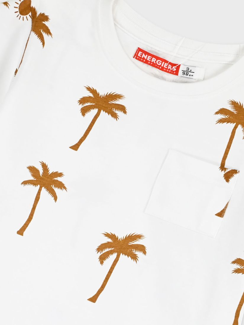 Σετ βαμβακερό με cargo βερμούδα και tropical print σοκολά