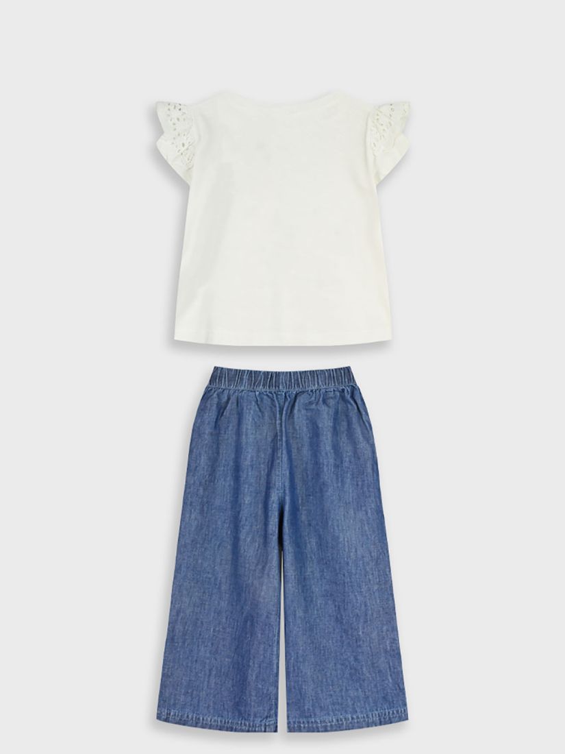 Σετ μπλούζα με τζιν παντελόνα και schrunchy μπλε