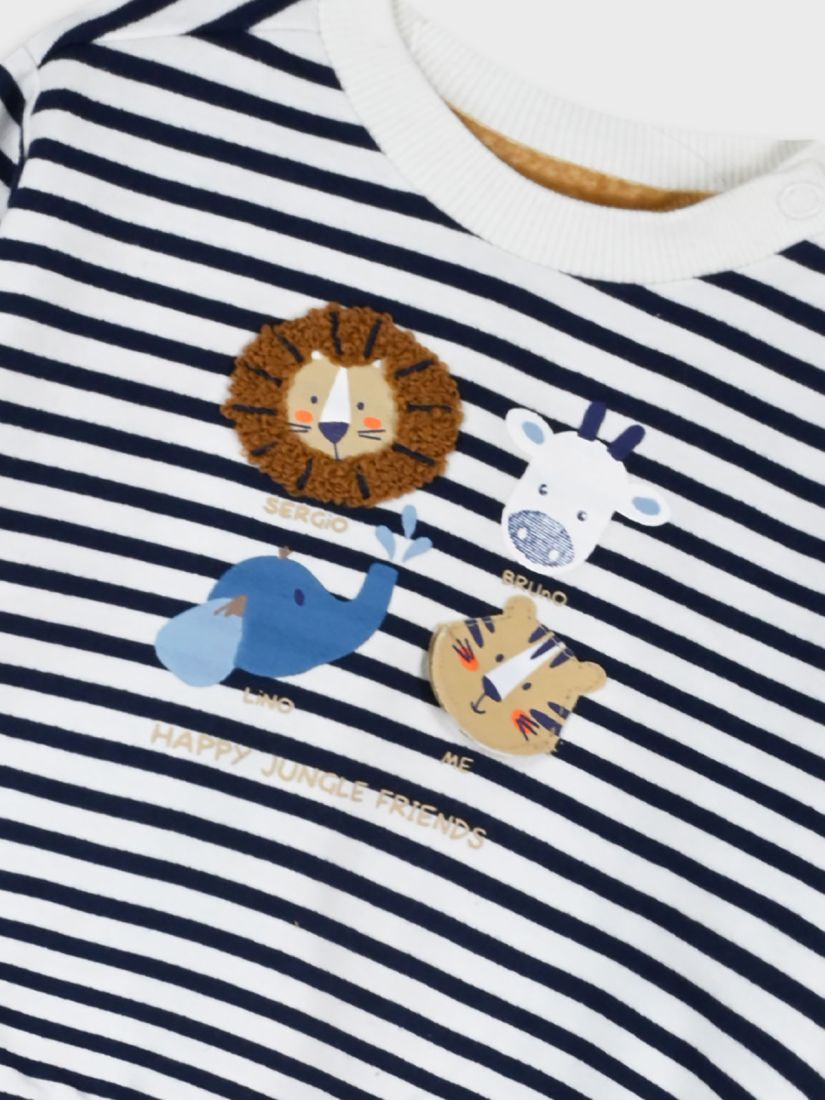 Σετ βαμβακερό με μπλούζα μαρινιέρα και cargo παντελόνι καφέ