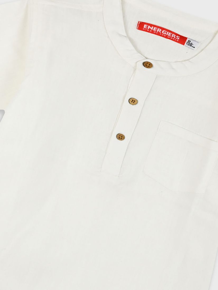 Πουκάμισο λινό με μάο γιακά κρεμ