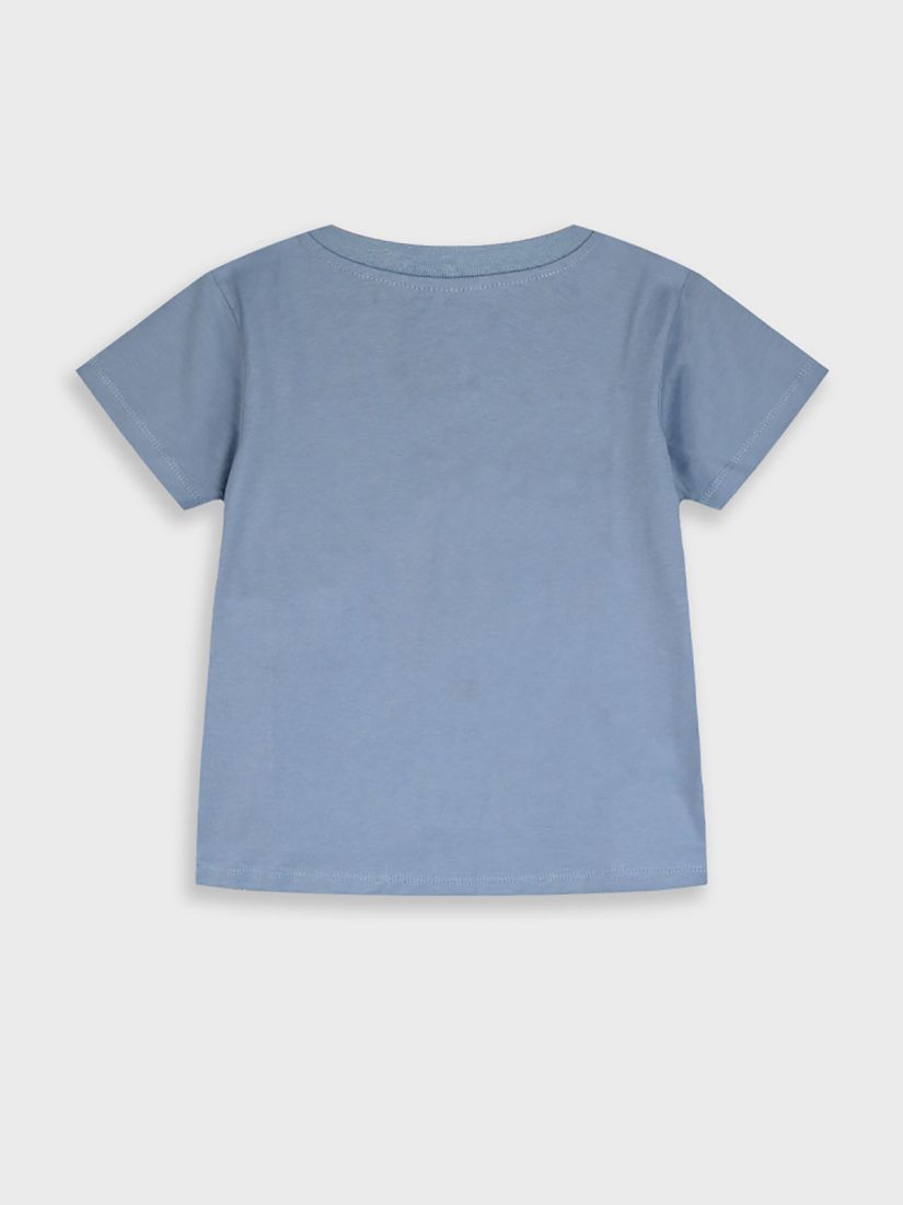 Μπλούζα κοντομάνικη με κέντημα φοίνικα γαλάζιο