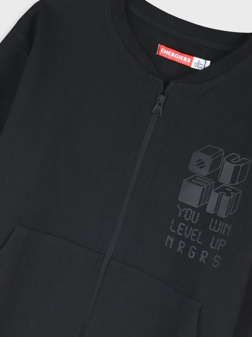 Ζακέτα εποχιακή με print you win level up μαύρο