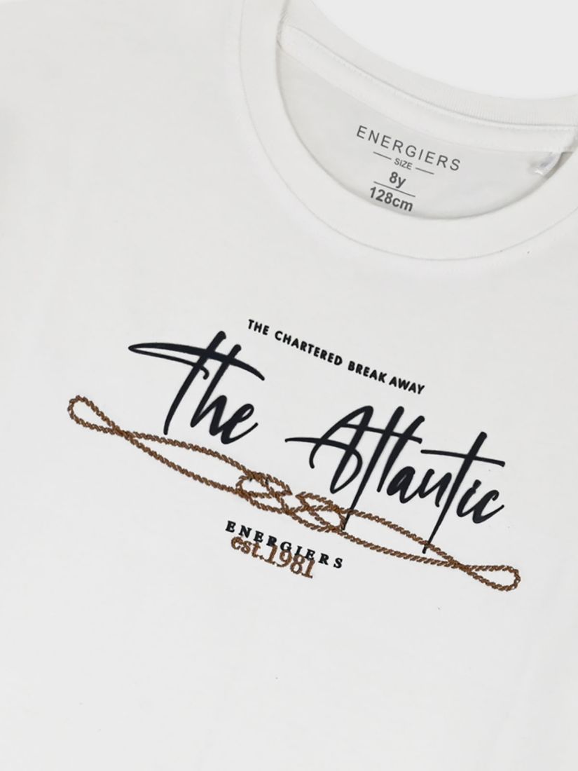 Μπλούζα με κέντημα και print the Atlantic  λευκό