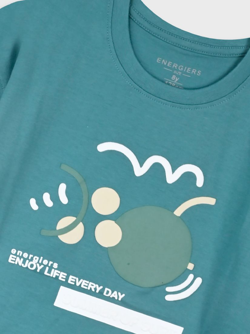 Μπλούζα με print enjoy life every day μέντα