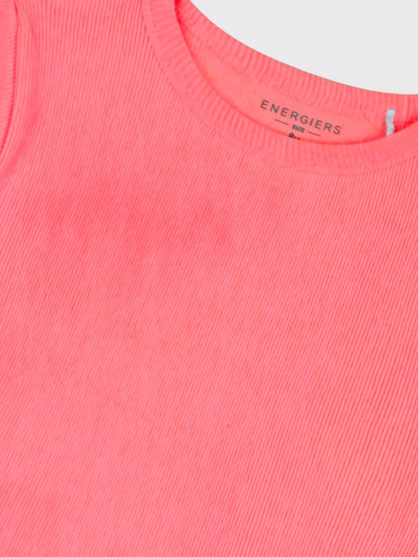 Μπλούζα κοντομάνικη μονόχρωμη ριπ με ανοίγματα στο πλάι κοραλί
