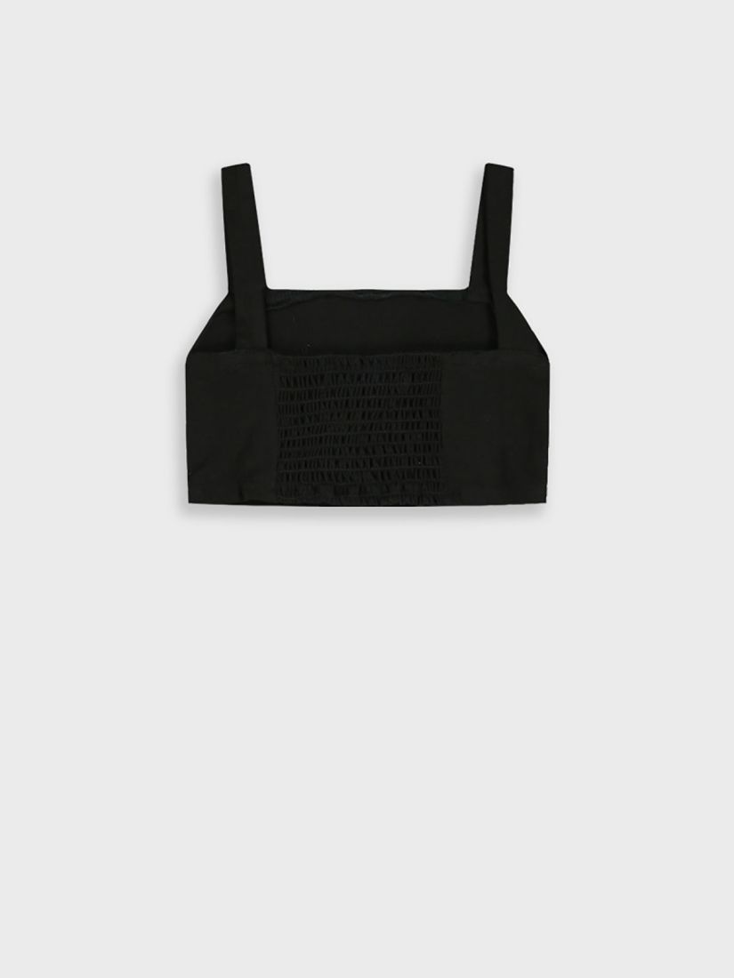 Κροπ τοπ μονόχρωμο με λάστιχο στο πίσω μέρος μαύρο