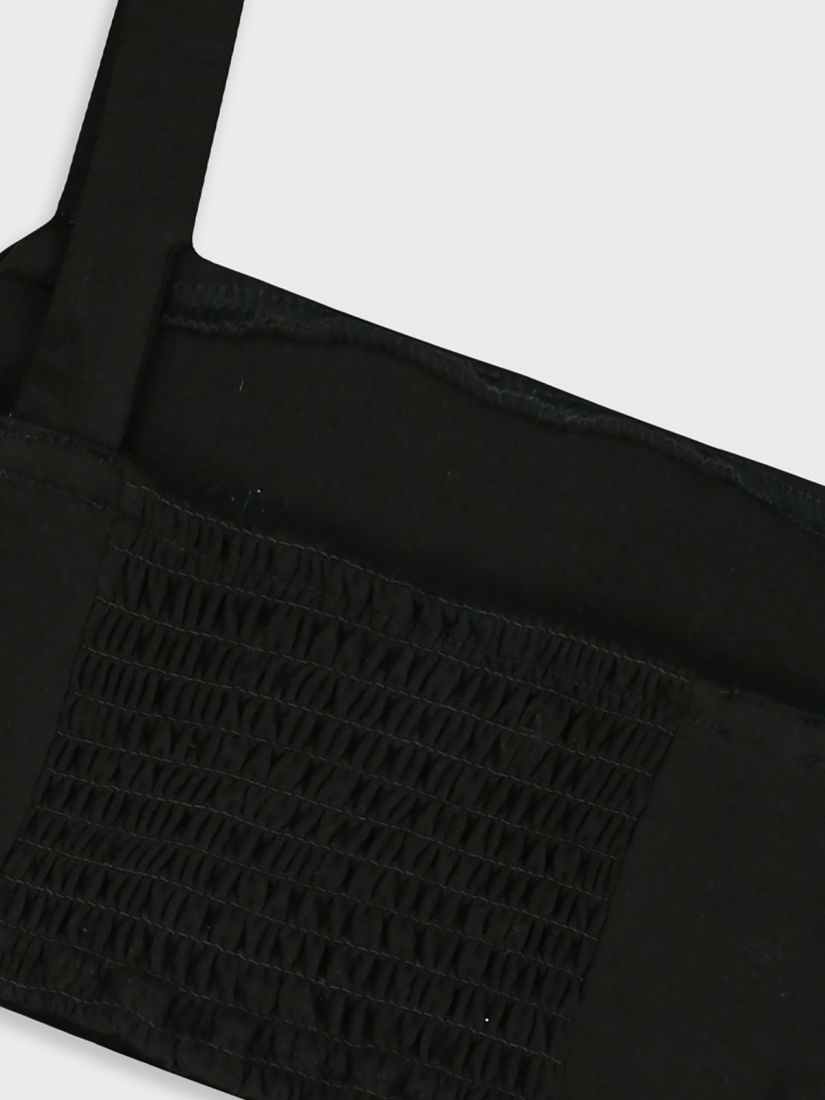 Κροπ τοπ μονόχρωμο με λάστιχο στο πίσω μέρος μαύρο