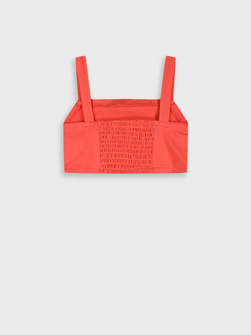 Κροπ τοπ μονόχρωμο με λάστιχο στο πίσω μέρος κοραλί