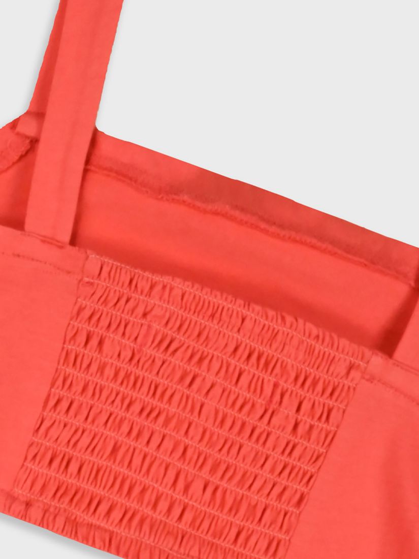 Κροπ τοπ μονόχρωμο με λάστιχο στο πίσω μέρος κοραλί