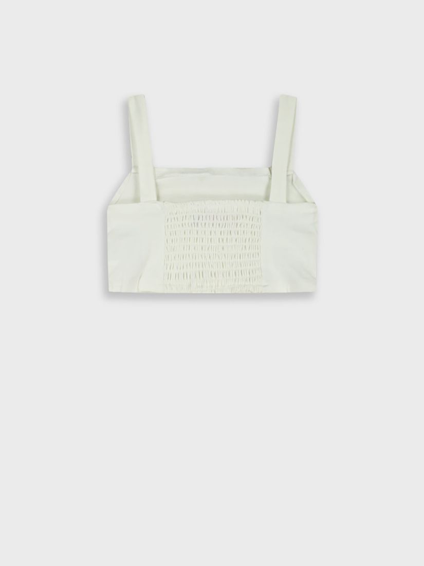 Κροπ τοπ μονόχρωμο με λάστιχο στο πίσω μέρος λευκό