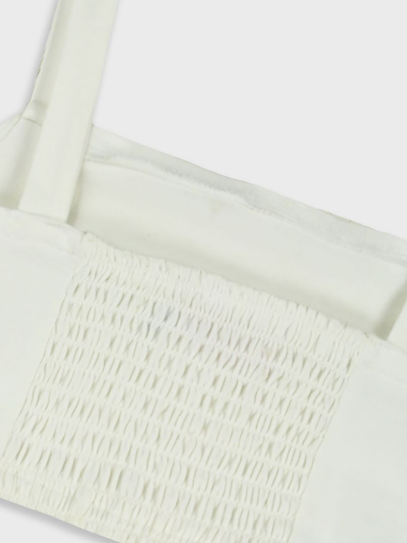 Κροπ τοπ μονόχρωμο με λάστιχο στο πίσω μέρος λευκό