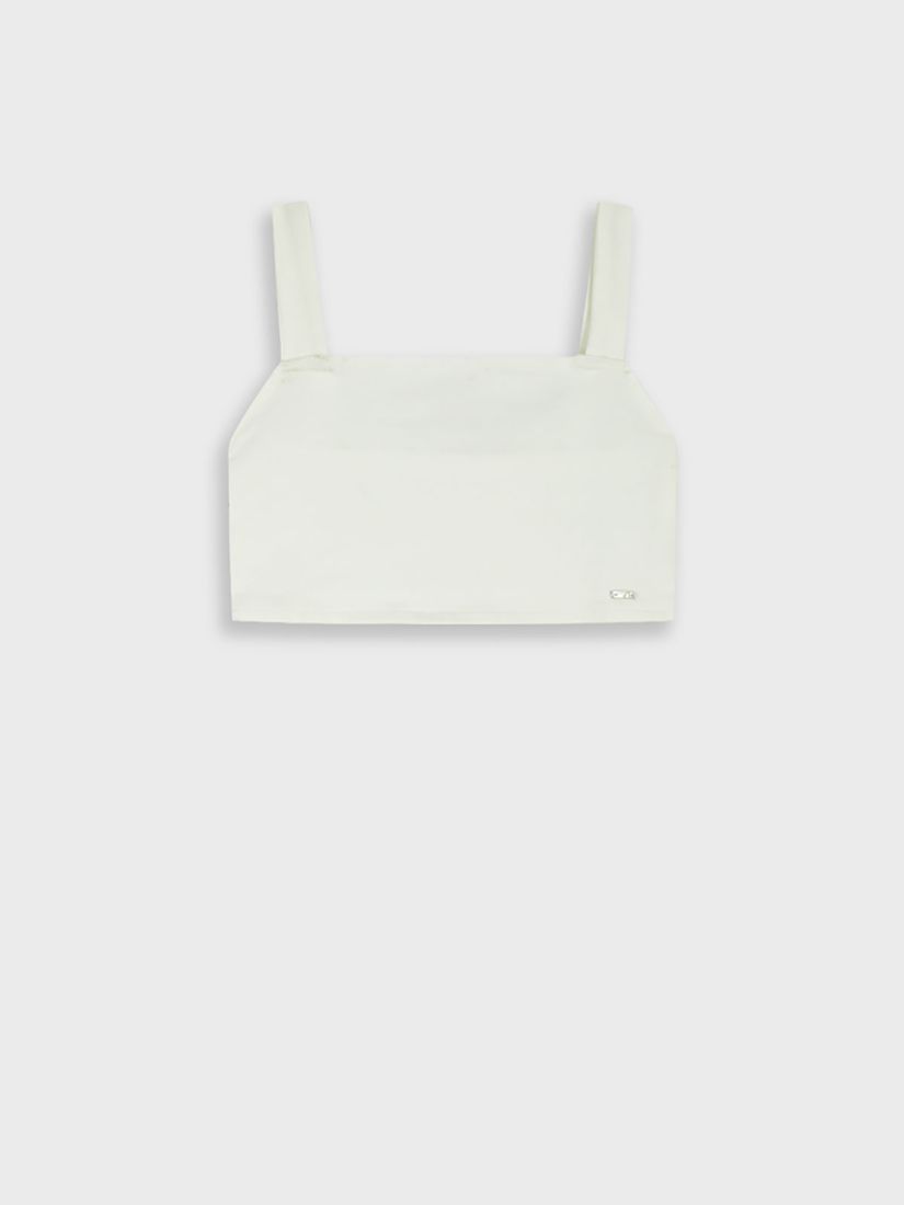 Κροπ τοπ μονόχρωμο με λάστιχο στο πίσω μέρος λευκό