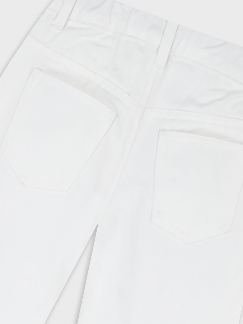 Παντελόνα τζιν με κοφτό κέντημα λουλούδια κρεμ