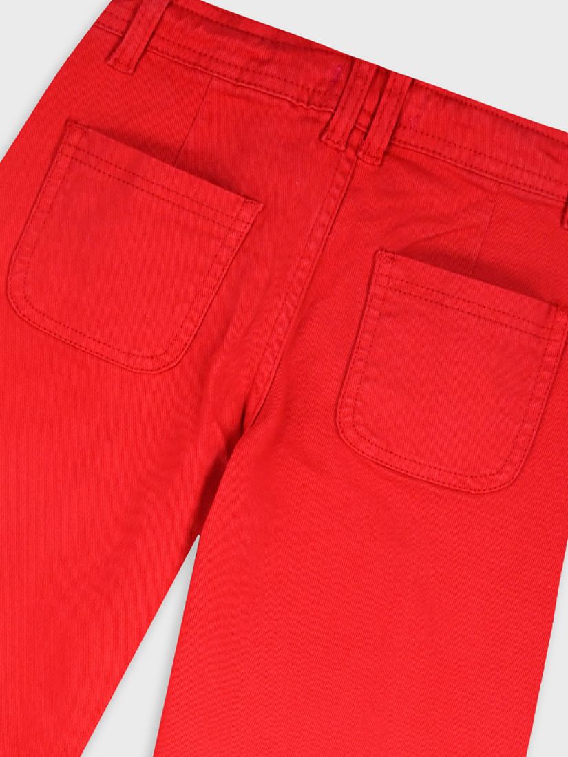 Παντελόνα τζιν με ξέφτια στο τελείωμα κόκκινο