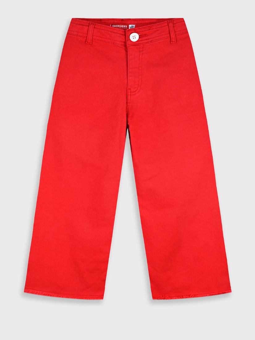 Παντελόνα τζιν με ξέφτια στο τελείωμα κόκκινο