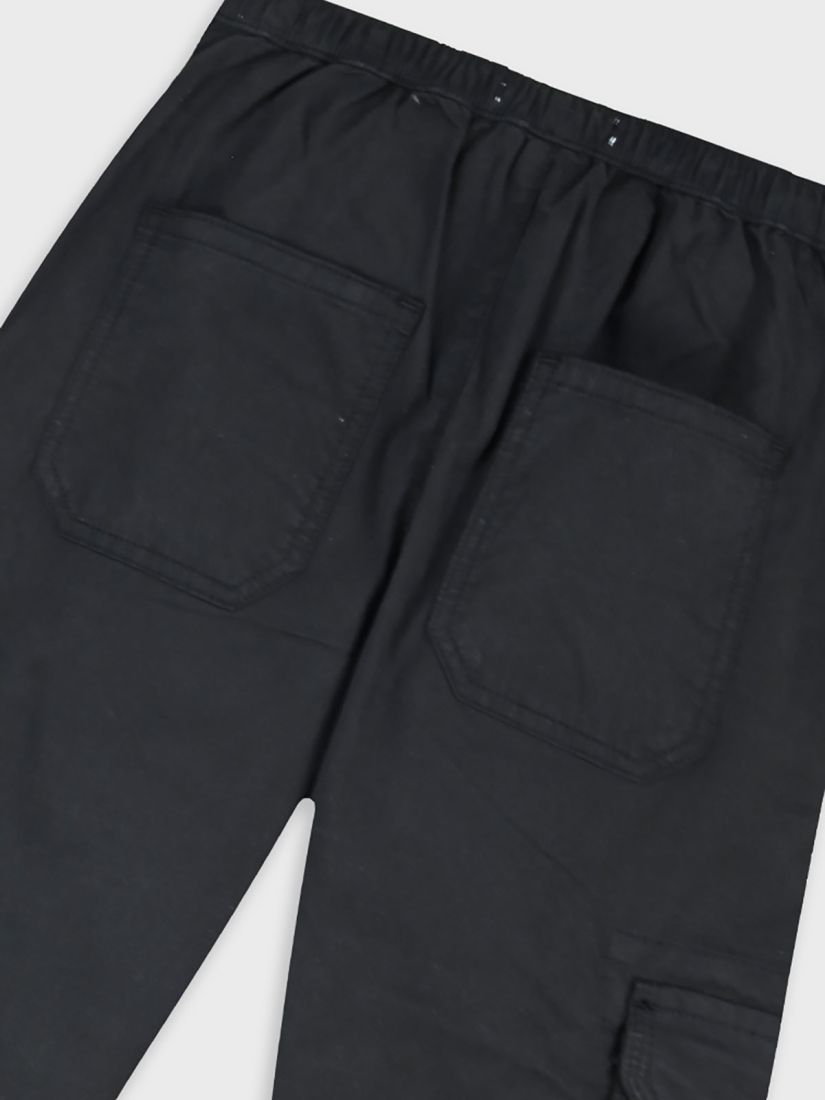 Παντελόνι parachute μονόχρωμο με τσέπες μαύρο