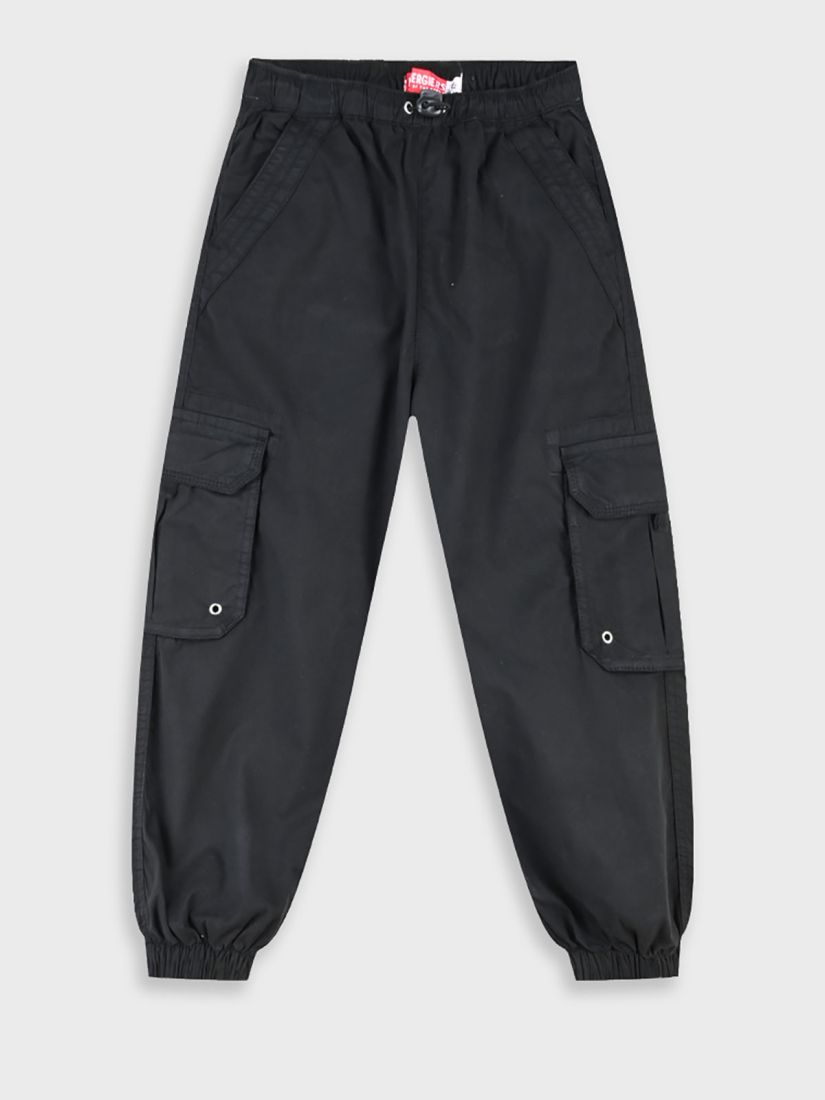 Παντελόνι parachute μονόχρωμο με τσέπες μαύρο