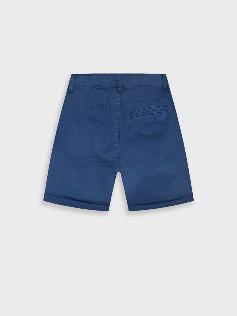Βερμούδα μονόχρωμη σε ίσια γραμμή με τσέπες μπλε