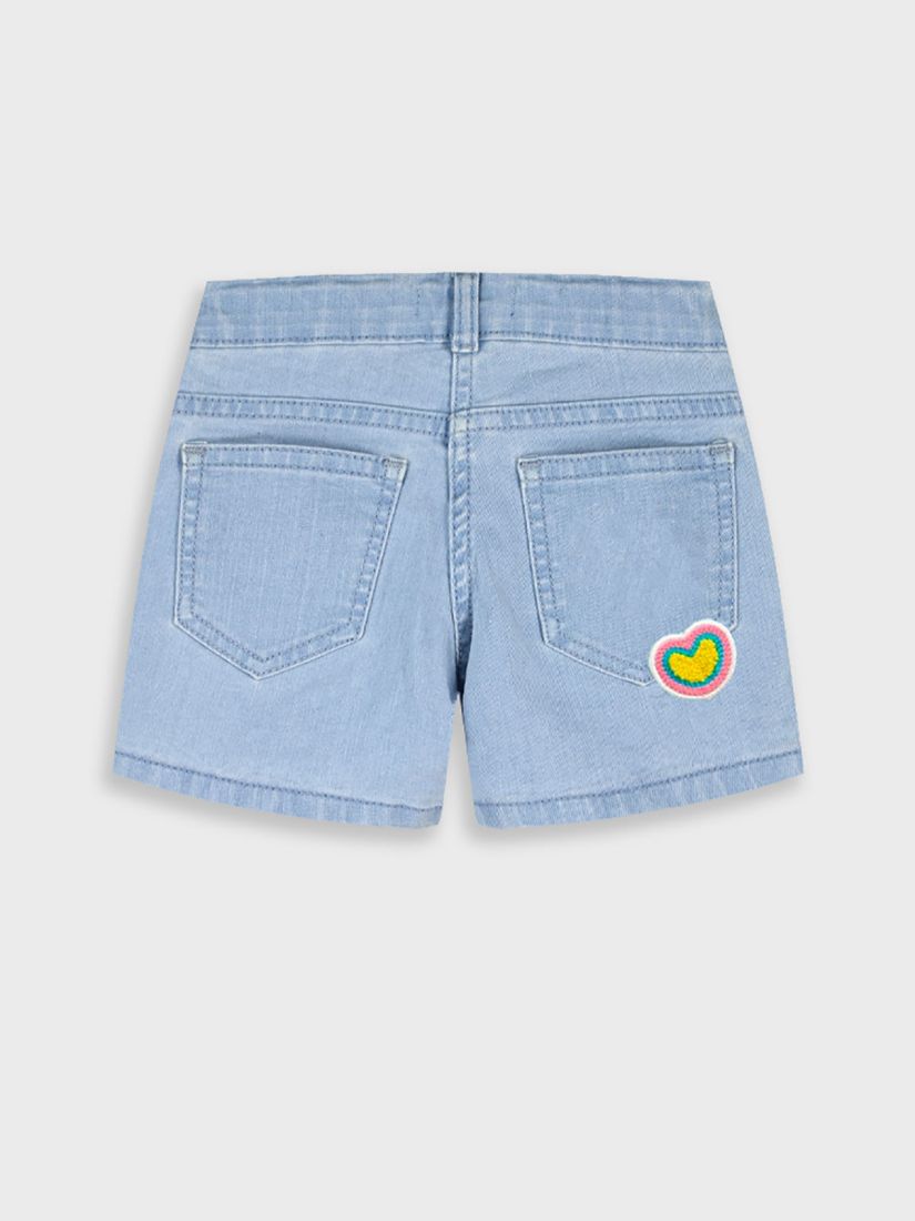 Σορτς τζιν με κέντημα καρδούλα γαλάζιο