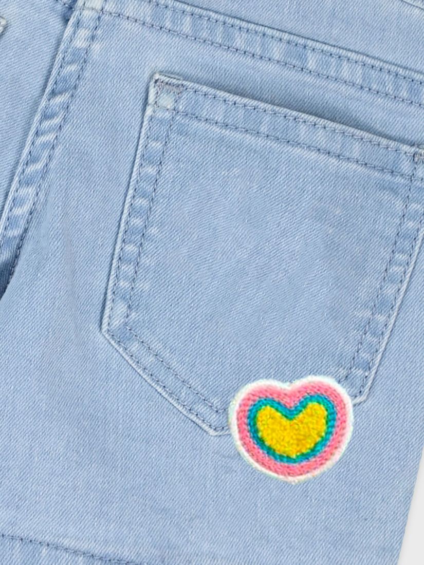 Σορτς τζιν με κέντημα καρδούλα γαλάζιο
