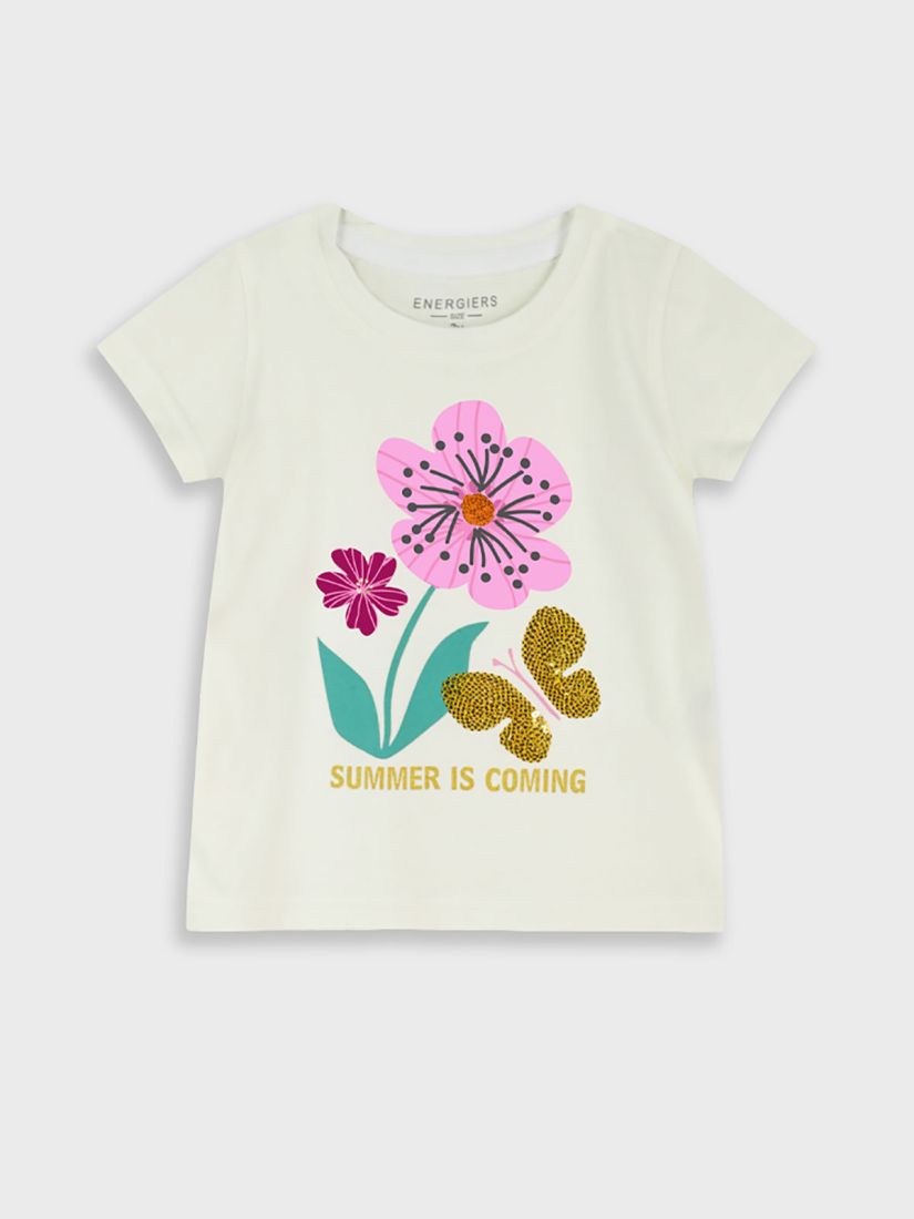 Μπλούζα κοντομάνικη με print summer is coming λευκό