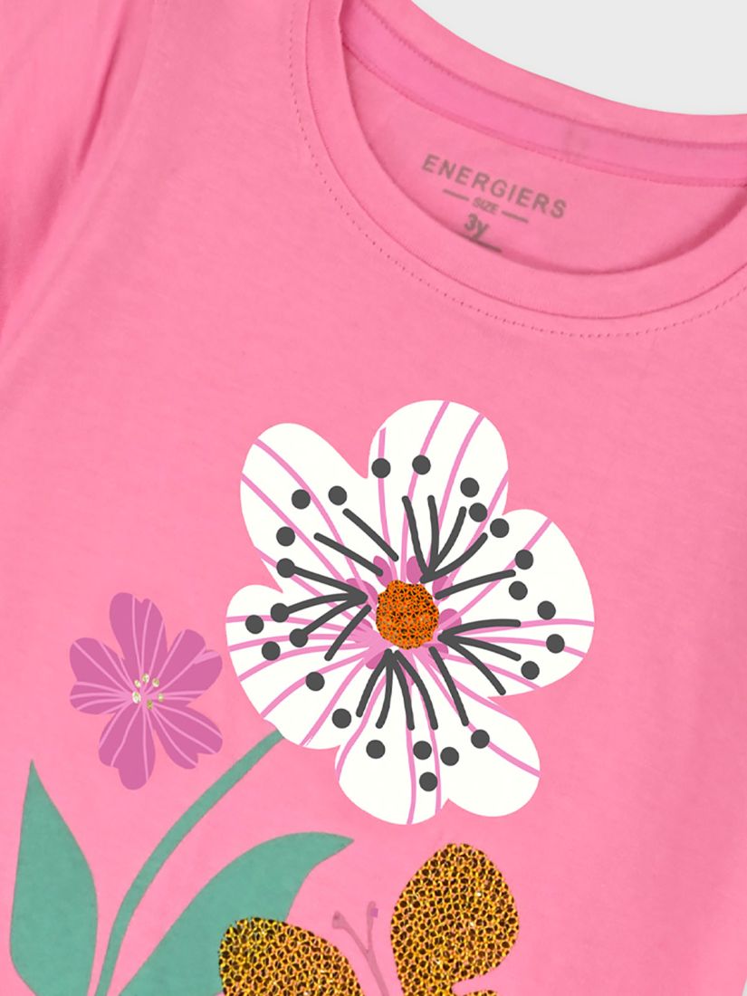 Μπλούζα κοντομάνικη με print summer is coming ροζ