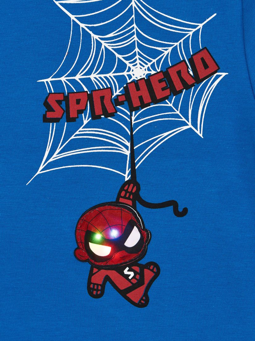 Σετ Spiderman με φως στην μπλούζα και μάσκα μπλε ρουά