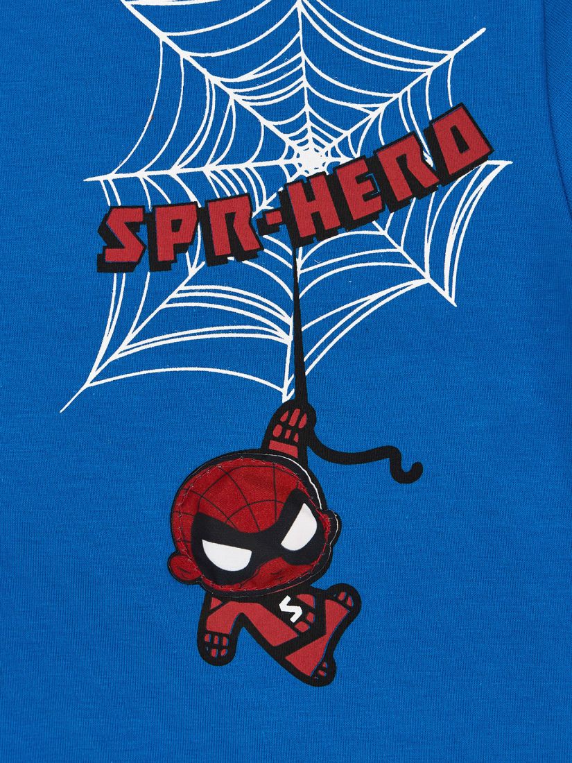 Σετ Spiderman με φως στην μπλούζα και μάσκα μπλε ρουά