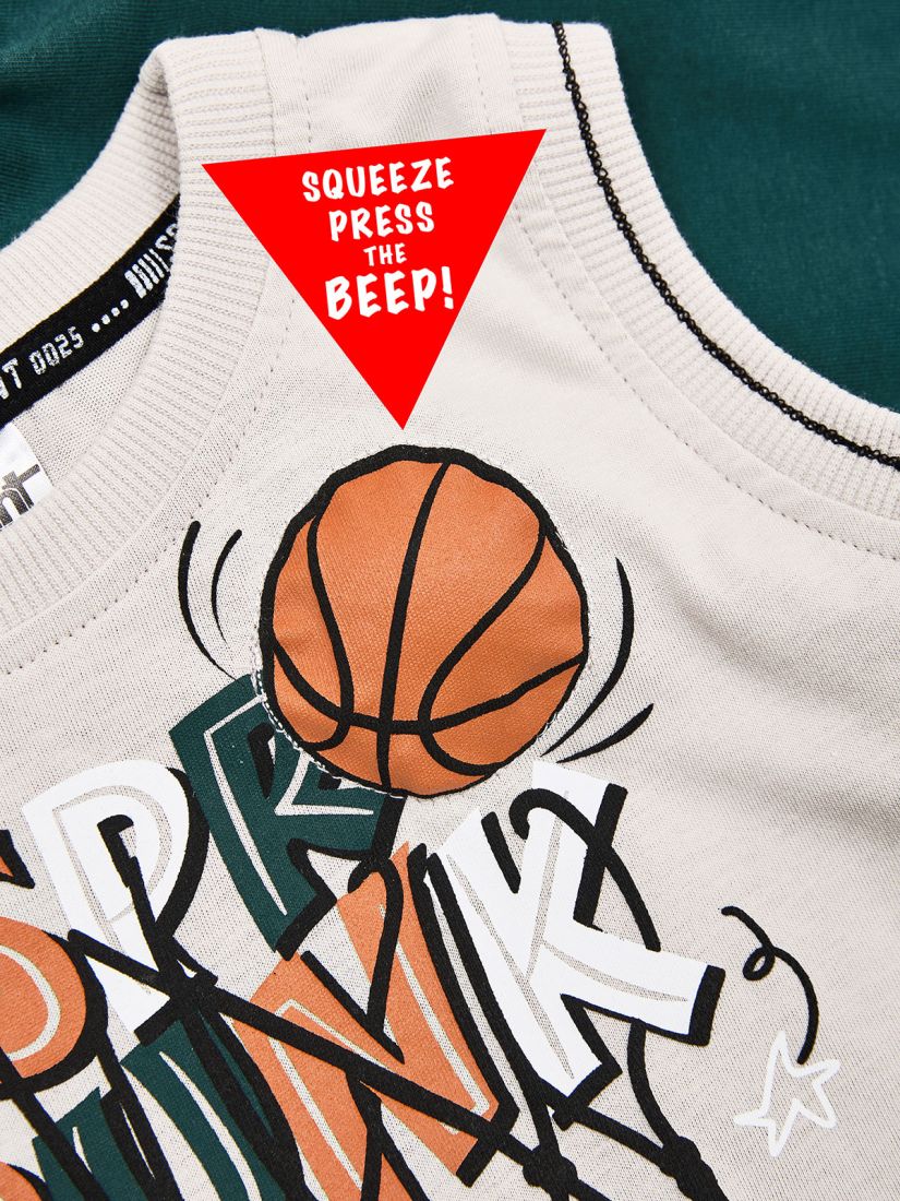 Σετ αμάνικο με print basketball μπεζ