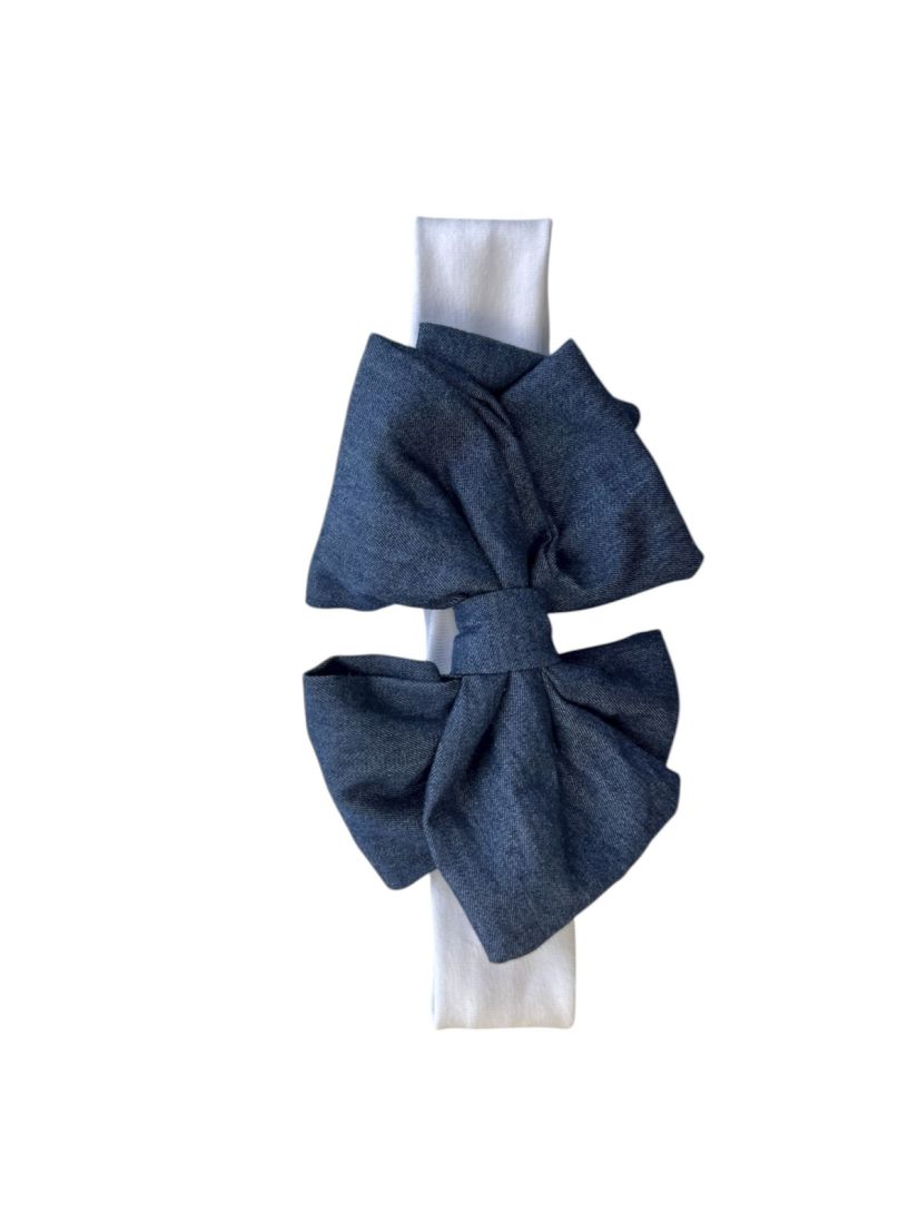 Κορδέλα με φιόγκο τζιν  μπλε