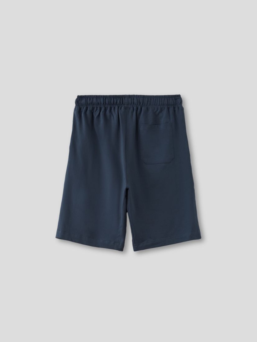 Βερμούδα βαμβακερή με λάστιχο και τσέπη μπλε