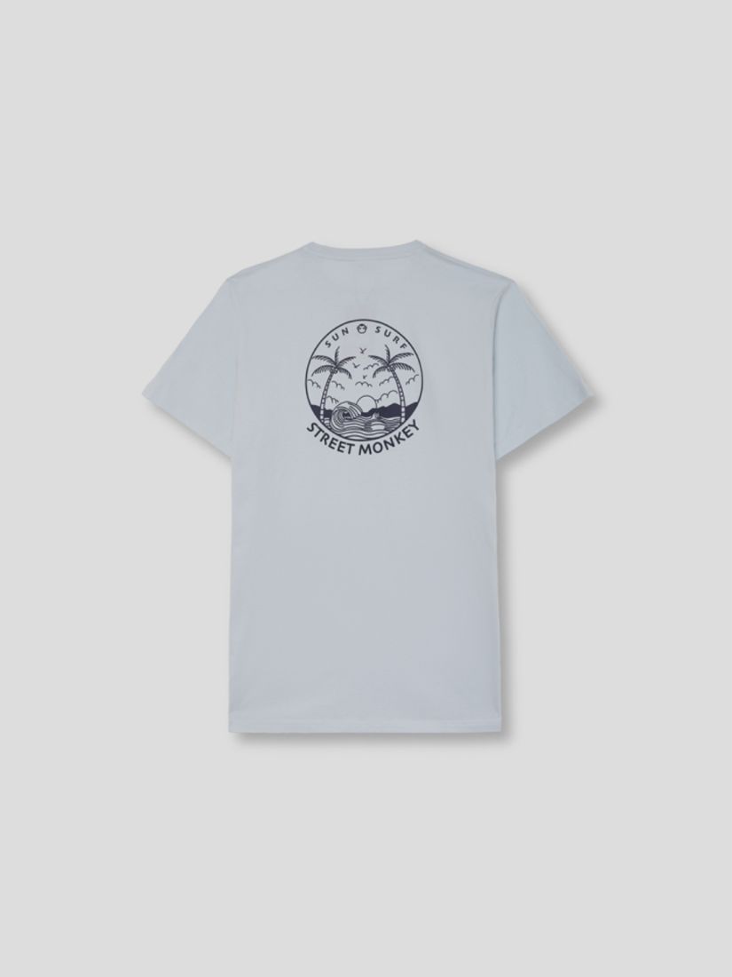 Μπλούζα κοντομάνικη με print street monkey sun & surf γαλάζιο