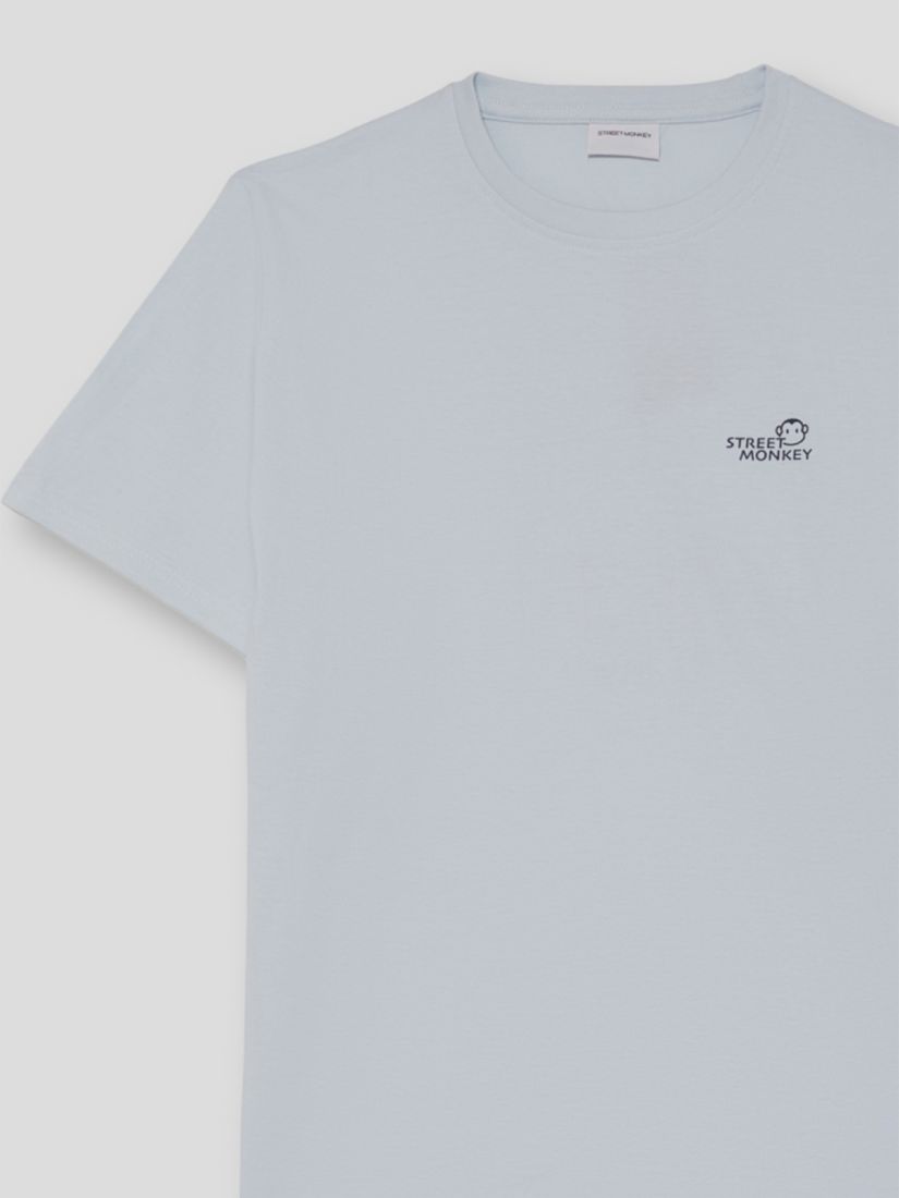 Μπλούζα κοντομάνικη με print street monkey sun & surf γαλάζιο