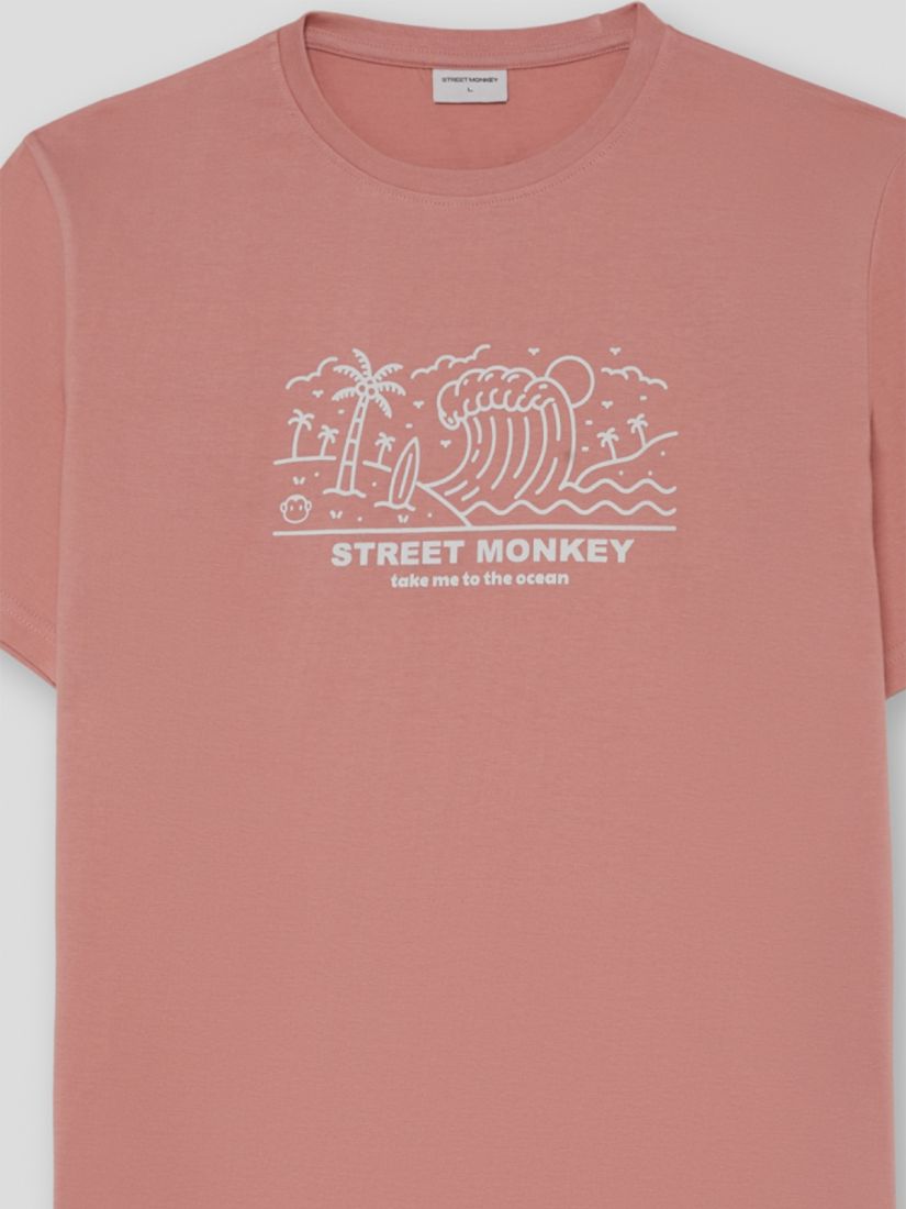 Μπλούζα κοντομάνικη με print street monkey ocean σάπιο μήλο