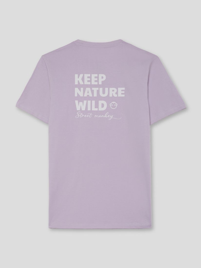Μπλούζα κοντομάνικη με print keep nature wild λεβάντα