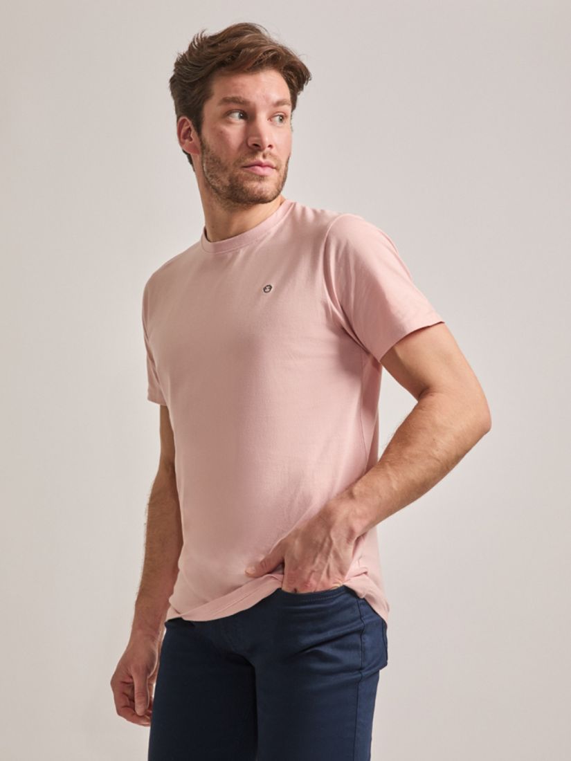 Μπλούζα ανδρική κοντομάνικη με κέντημα street monkey ροζ