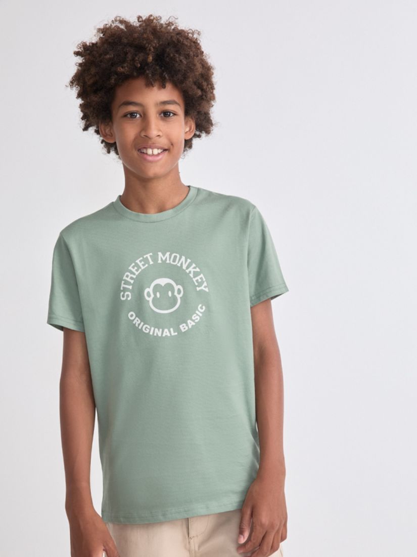 Μπλούζα κοντομάνικη με print street monkey original αγόρι μεγάλο χακί