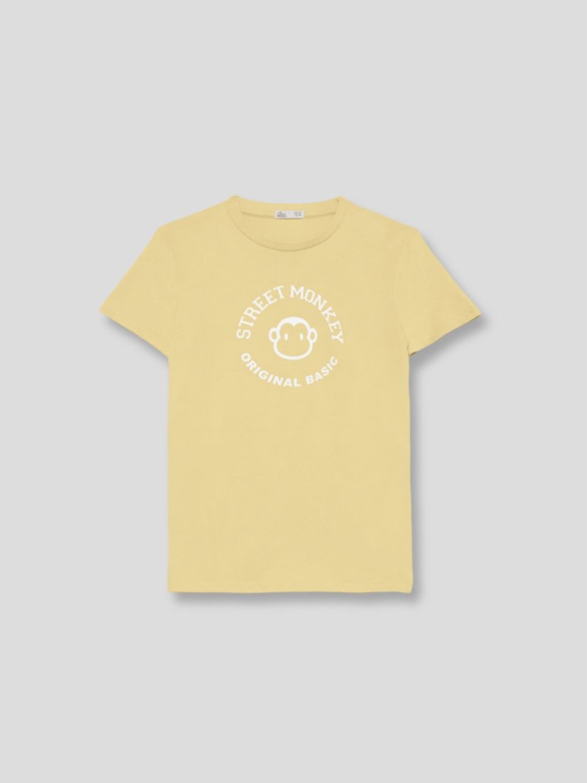 Μπλούζα κοντομάνικη με print street monkey original αγόρι μεγάλο κίτρινο
