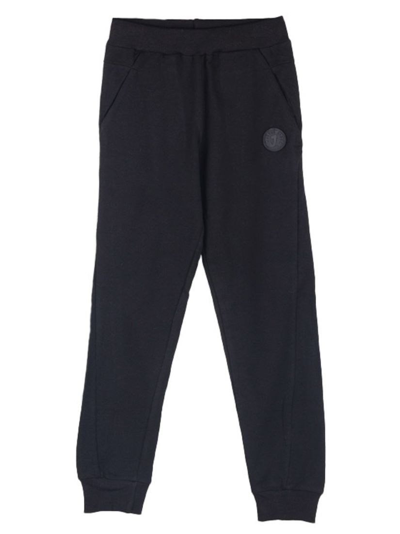 Παντελόνι μονόχρωμο βαμβακερό με τσέπες μαύρο