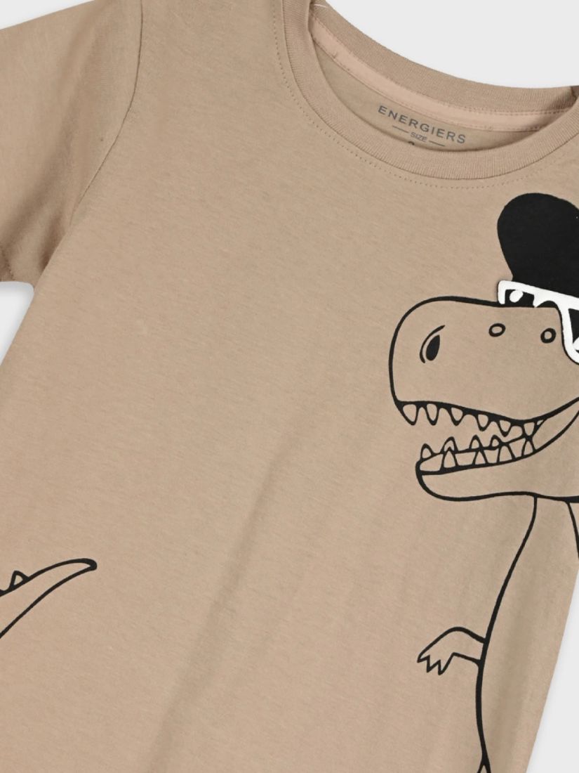 Σετ βαμβακερό με print dinosaur dude σοκολά