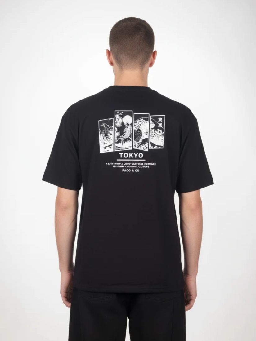 Μπλούζα oversized κοντομάνικη ΤΟΚΙΟ μαύρο