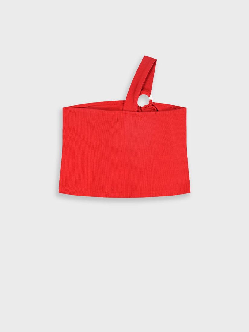 Κροπ τοπ ριπ με κρίκο κόκκινο