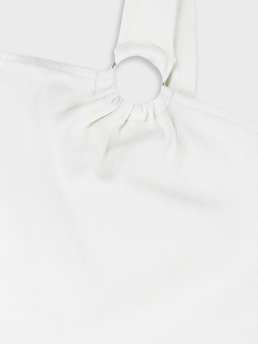 Κροπ τοπ ριπ με κρίκο λευκό