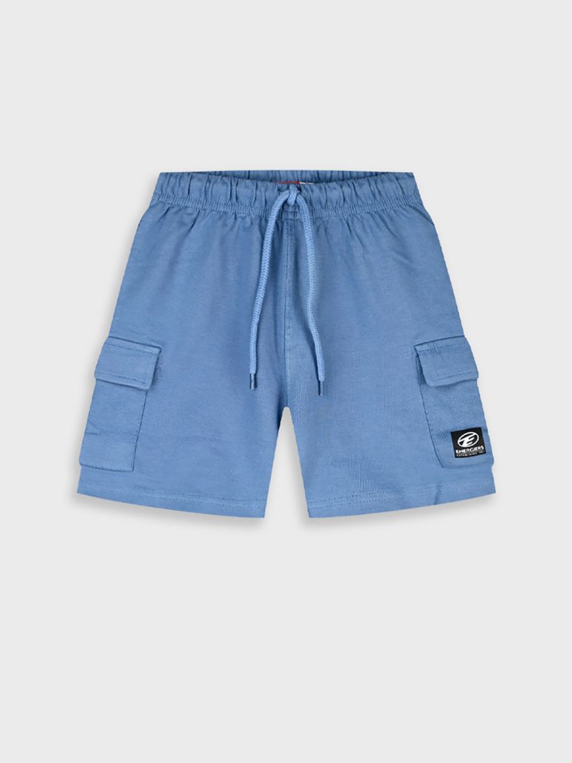 Βερμούδα μονόχρωμη Cargo βαμβακερή μπλε ραφ