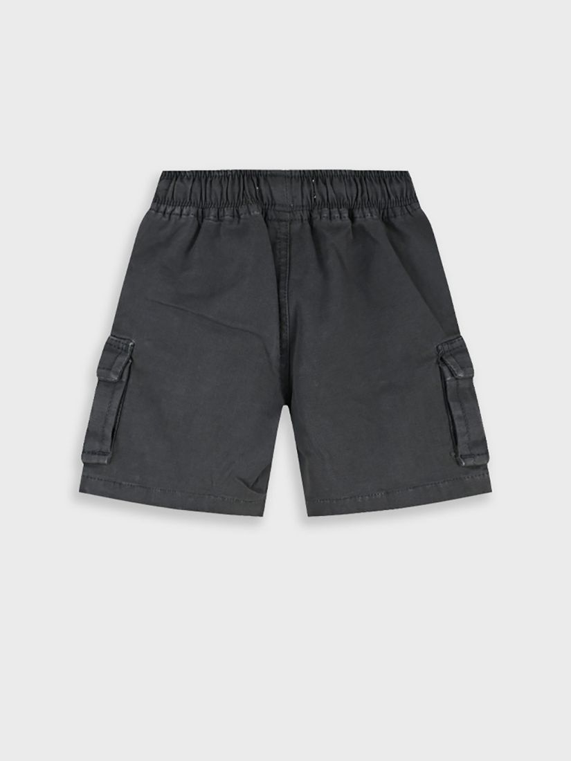 Βερμούδα τζιν μονόχρωμη Cargo με λάστιχο  ανθρακί